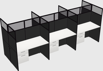 Shared rectangular cubicle