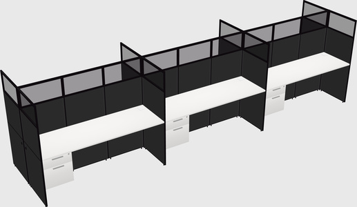 Shared rectangular cubicle