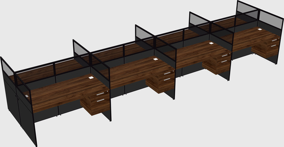 Shared rectangular cubicle