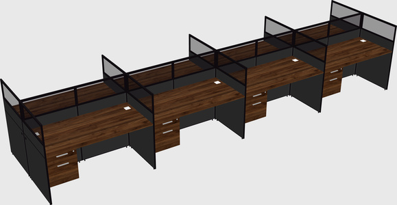 Shared rectangular cubicle