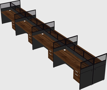 Shared rectangular cubicle