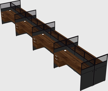Shared rectangular cubicle