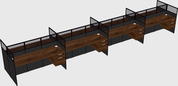 Shared rectangular cubicle
