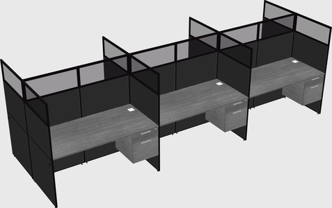 Shared rectangular cubicle