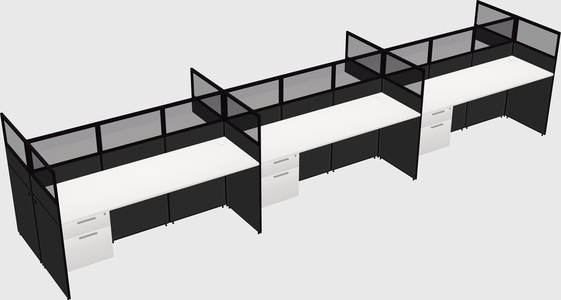 Shared rectangular cubicle