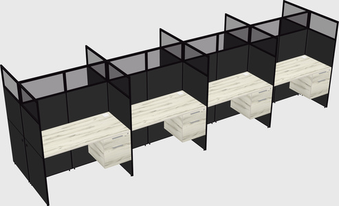 Shared rectangular cubicle