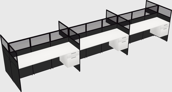 Shared rectangular cubicle