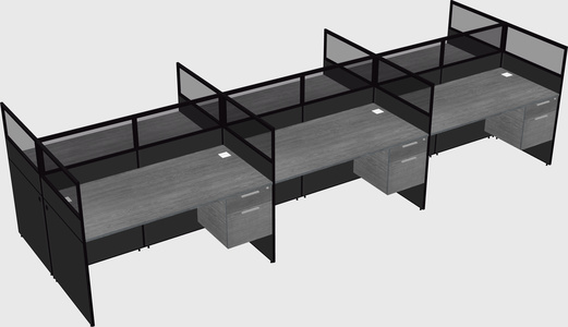 Shared rectangular cubicle