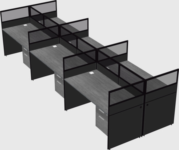 Shared rectangular cubicle