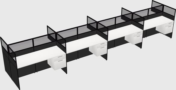 Shared rectangular cubicle
