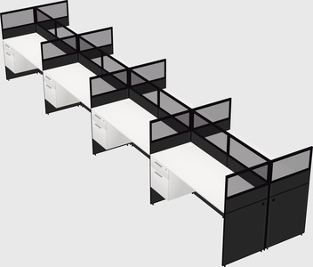 Shared rectangular cubicle
