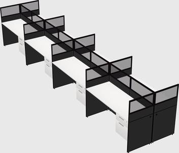 Shared rectangular cubicle