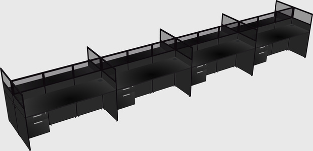 Shared rectangular cubicle