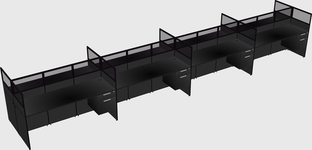 Shared rectangular cubicle