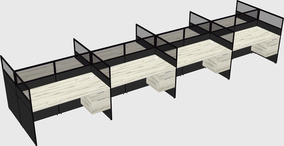 Shared rectangular cubicle