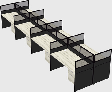 Shared rectangular cubicle