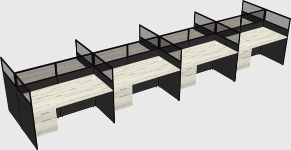 Shared rectangular cubicle