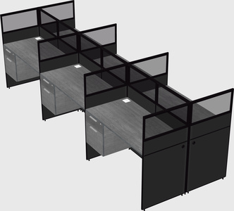 Shared rectangular cubicle