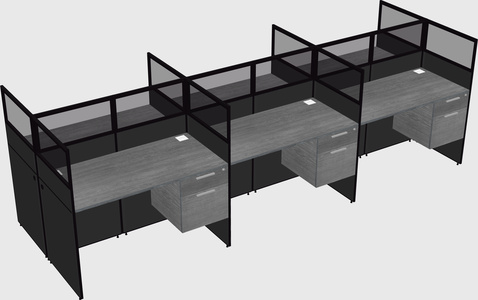 Shared rectangular cubicle