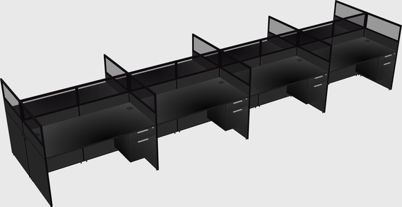 Shared rectangular cubicle