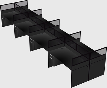 Shared rectangular cubicle