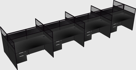 Shared rectangular cubicle