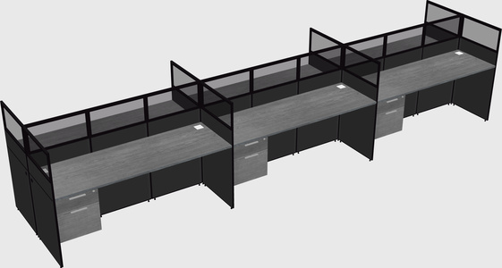 Shared rectangular cubicle
