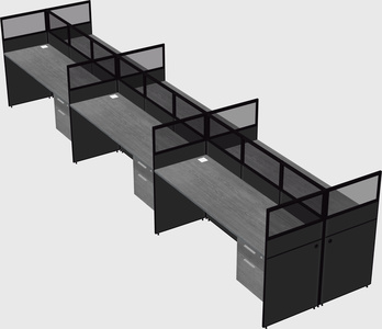Shared rectangular cubicle