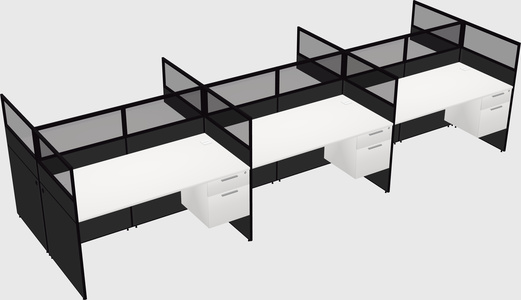 Shared rectangular cubicle