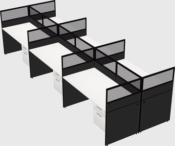 Shared rectangular cubicle
