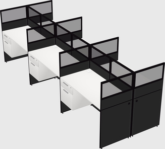 Shared rectangular cubicle