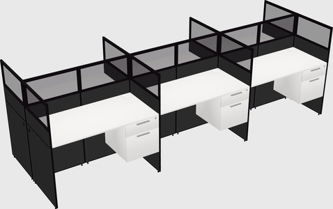 Shared rectangular cubicle