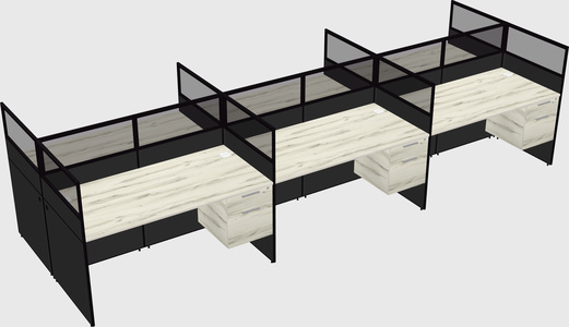 Shared rectangular cubicle