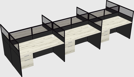 Shared rectangular cubicle