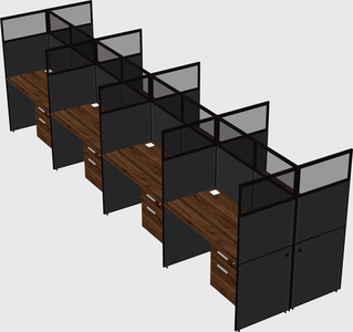 Shared rectangular cubicle