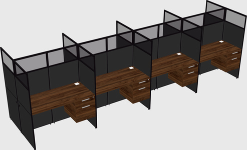 Shared rectangular cubicle
