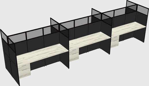 Shared rectangular cubicle