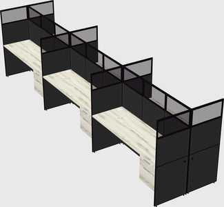 Shared rectangular cubicle