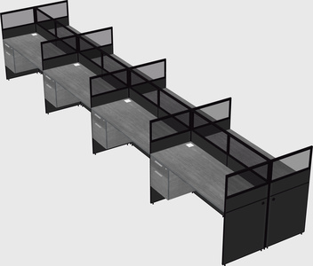 Shared rectangular cubicle