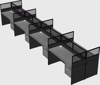 Shared rectangular cubicle