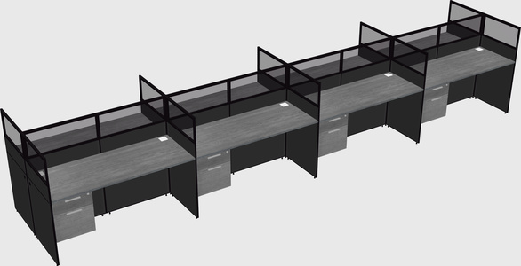 Shared rectangular cubicle