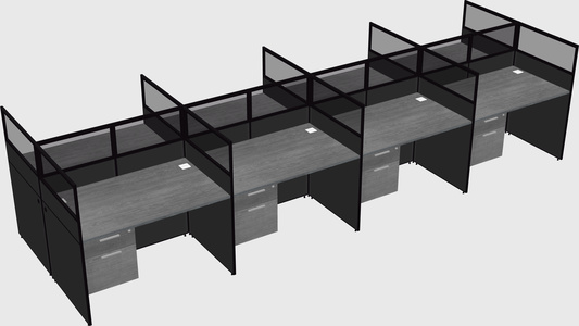 Shared rectangular cubicle
