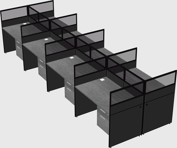 Shared rectangular cubicle