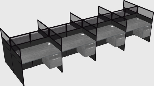 Shared rectangular cubicle