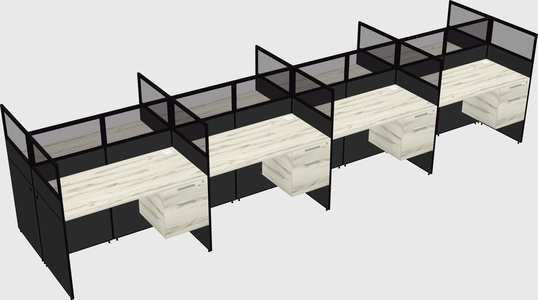 Shared rectangular cubicle