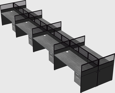 Shared rectangular cubicle