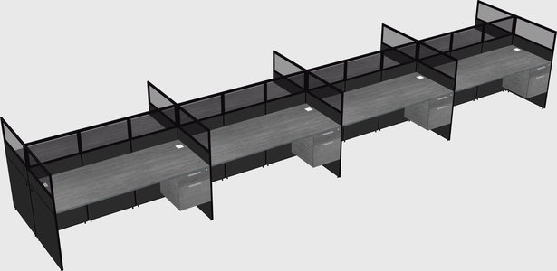 Shared rectangular cubicle