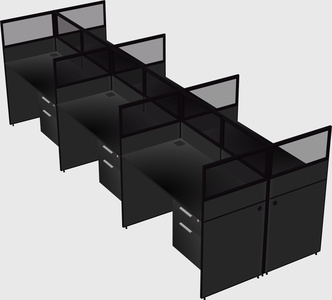 Shared rectangular cubicle