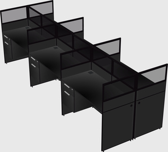 Shared rectangular cubicle