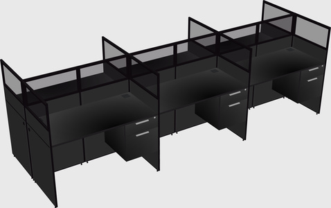 Shared rectangular cubicle